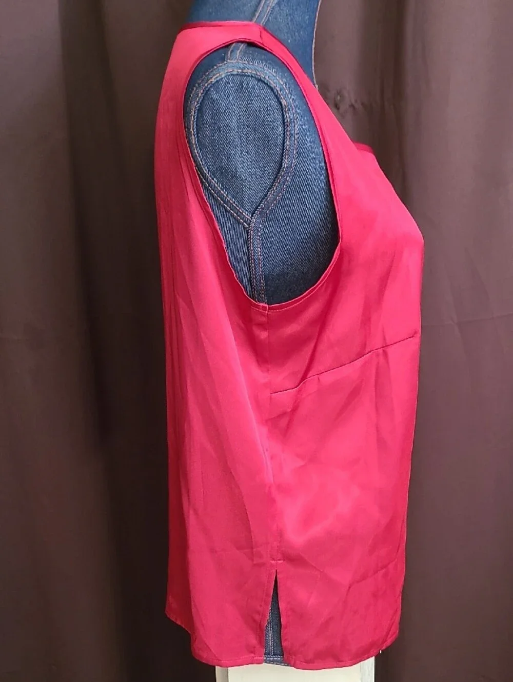 Voir Collection Women's Cherry Red Sheer Blouse And Tank - Picture 12 of 12